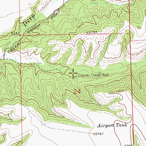 Topographic Map of Copper Creek Well, NM
