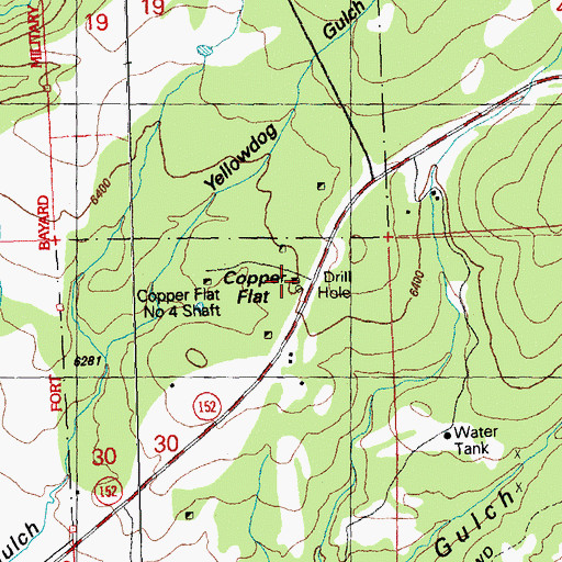 Topographic Map of Copper Flat Number 2 Shaft, NM