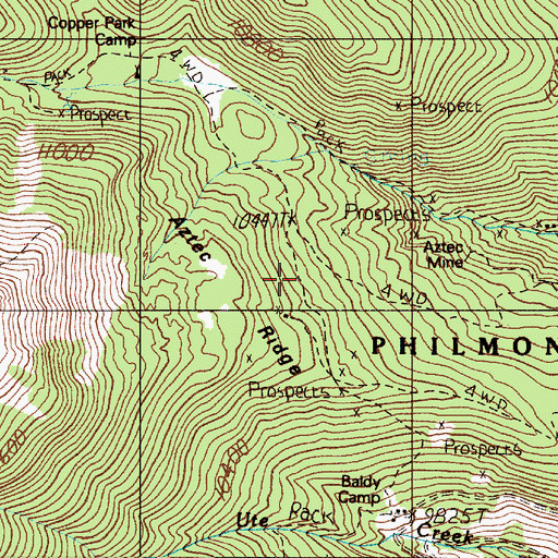 Topographic Map of Copper Park, NM