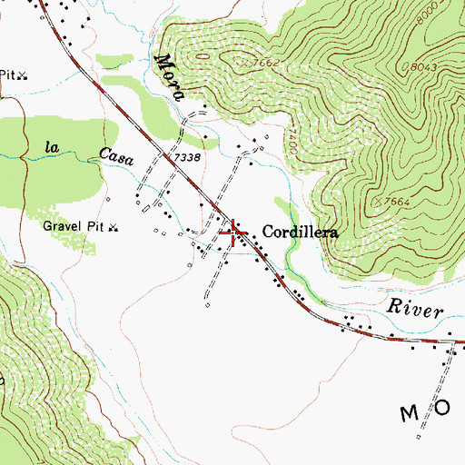 Topographic Map of Cordillera, NM