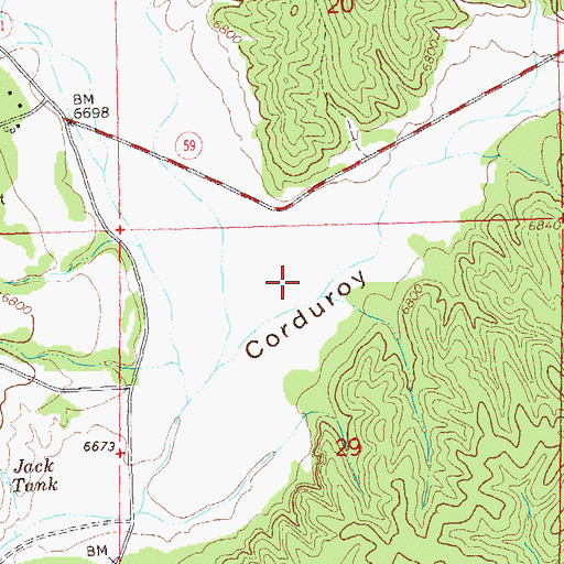 Topographic Map of Corduroy Canyon, NM