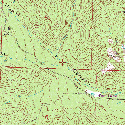 Topographic Map of Corn Canyon, NM