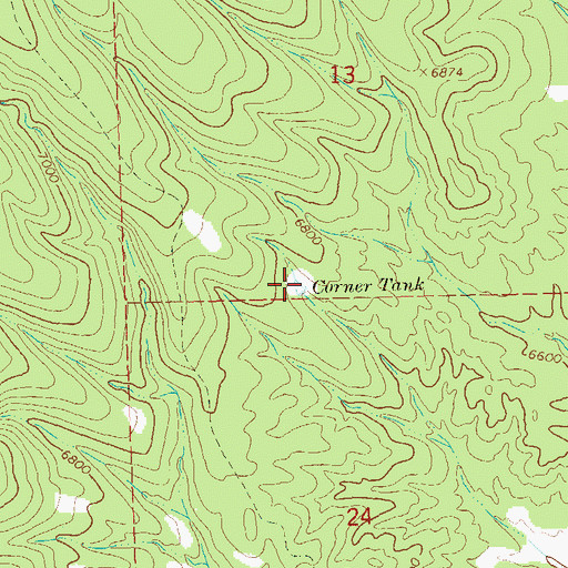 Topographic Map of Corner Tank, NM