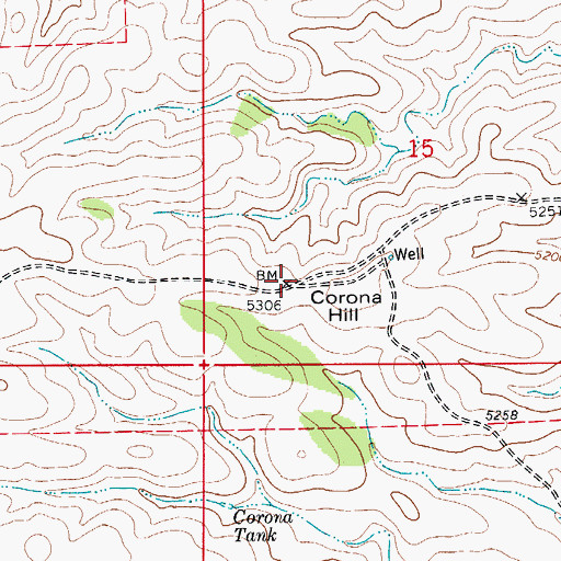 Topographic Map of Corona Hill, NM