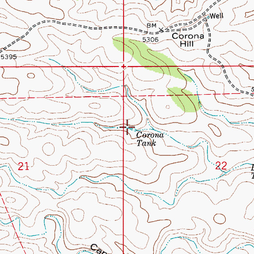 Topographic Map of Corona Tank, NM