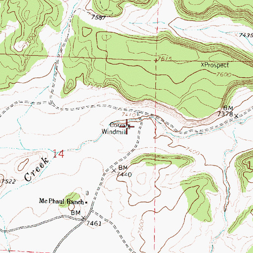 Topographic Map of Corral Windmill, NM