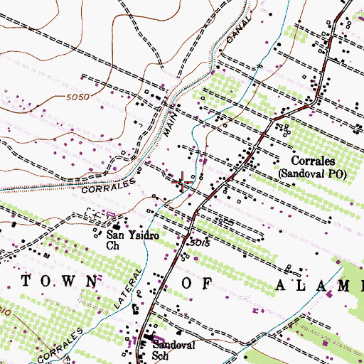 Topographic Map of Corrales Lateral, NM