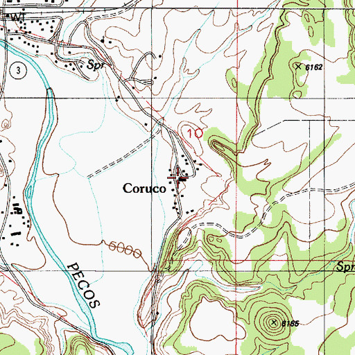 Topographic Map of Coruco, NM
