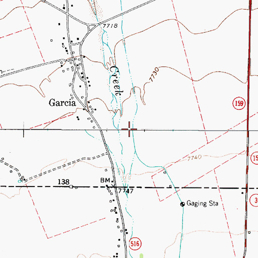 Topographic Map of Costilla Creek, NM