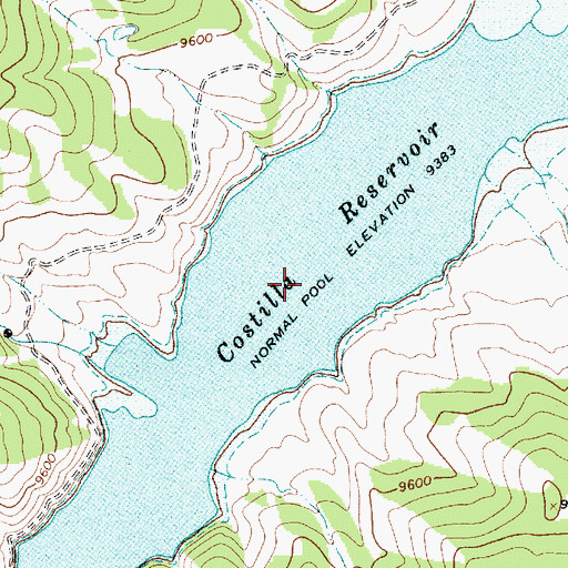 Topographic Map of Costilla Reservoir, NM