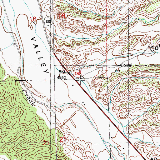 Topographic Map of Cottonwood Canyon, NM