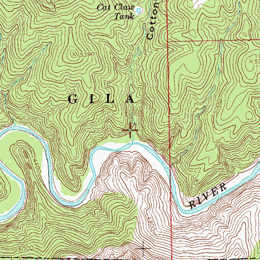 Topographic Map of Cottonwood Canyon, NM
