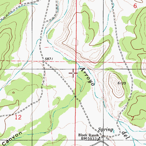 Topographic Map of Cottonwood Canyon, NM