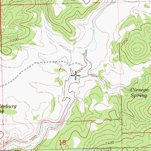 Topographic Map of Cottonwood Canyon, NM