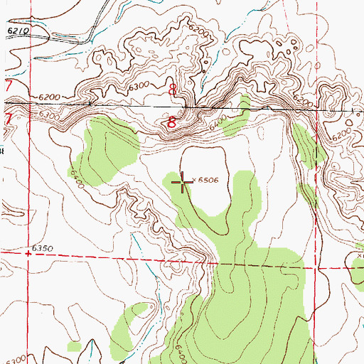 Topographic Map of Cottonwood Draw Mesa, NM