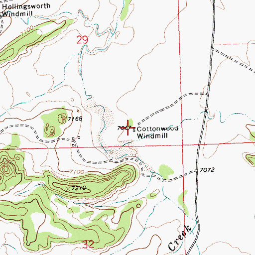 Topographic Map of Cottonwood Windmill, NM