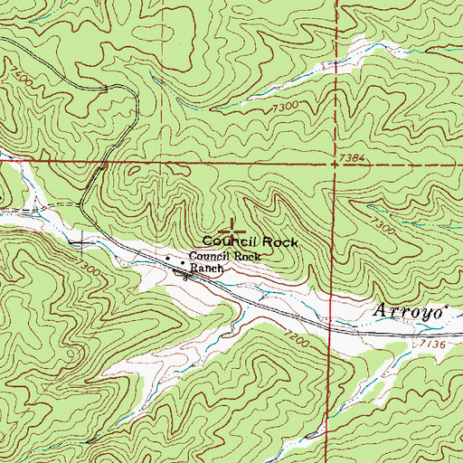 Topographic Map of Council Rock, NM