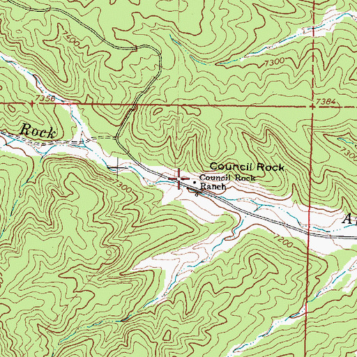 Topographic Map of Council Rock Ranch, NM