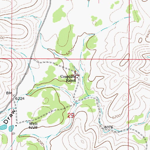 Topographic Map of Coupland Ranch, NM