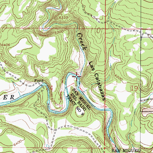 Topographic Map of Cow Creek, NM