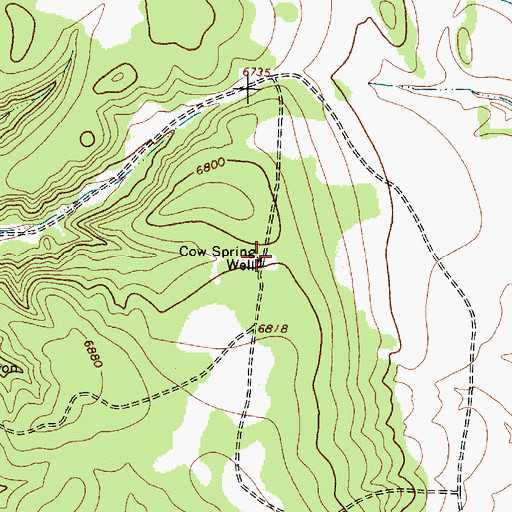 Topographic Map of Cow Spring Well, NM