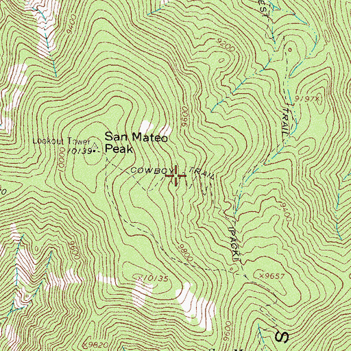 Topographic Map of Cowboy Trail, NM