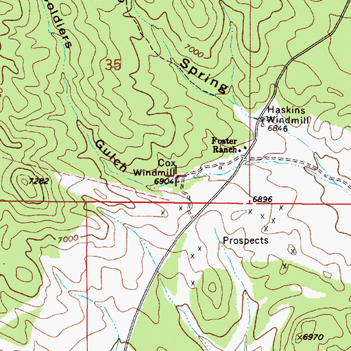 Topographic Map of Cox Windmill, NM