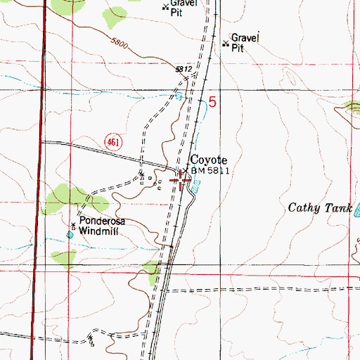 Topographic Map of Coyote, NM