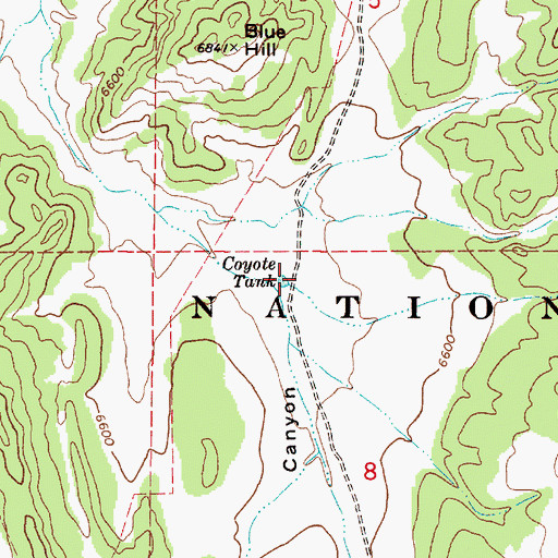 Topographic Map of Coyote Tank, NM