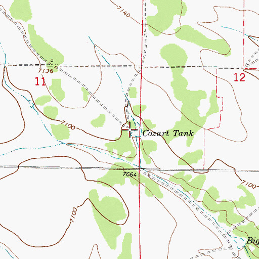 Topographic Map of Cozart Tank, NM