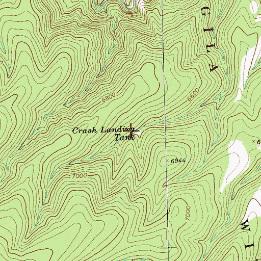 Topographic Map of Crash Landing Tank, NM