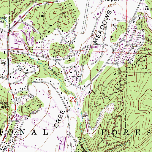 Topographic Map of Cree Meadows, NM