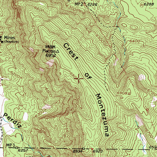 Topographic Map of Crest of Montezuma, NM