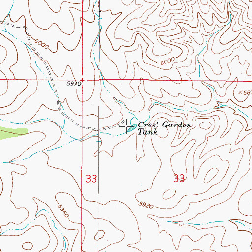 Topographic Map of Crest Garden Tank, NM