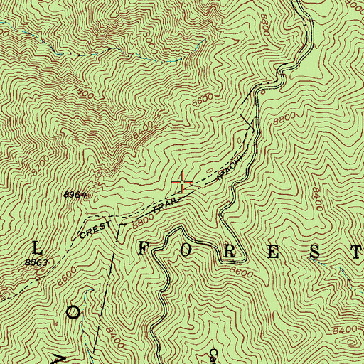Topographic Map of Crest Trail, NM