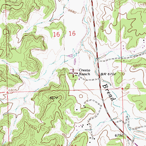 Topographic Map of Cresto Ranch, NM