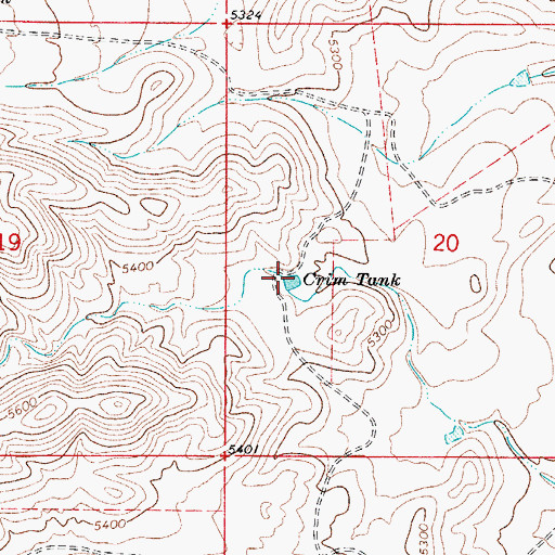 Topographic Map of Crim Tank, NM