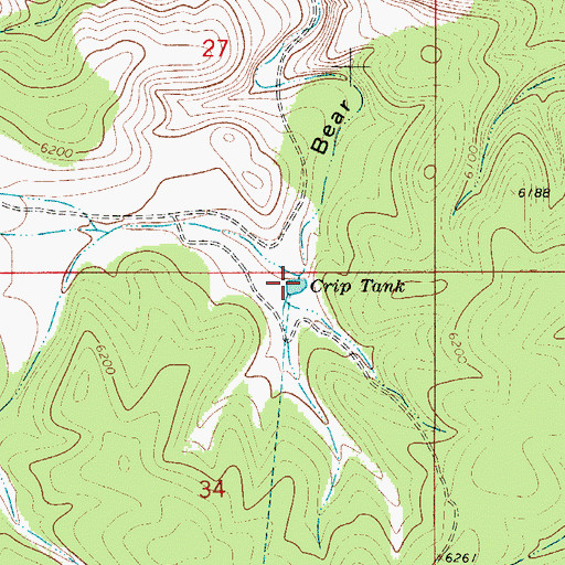 Topographic Map of Crip Tank, NM