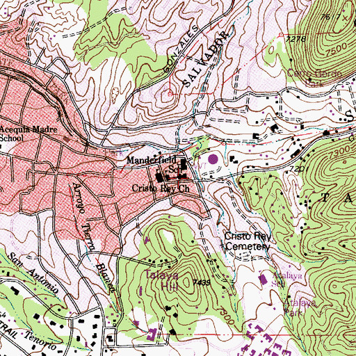 Topographic Map of Cristo Rey Church, NM