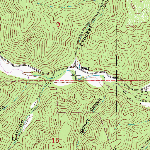 Topographic Map of Crocket Canyon, NM