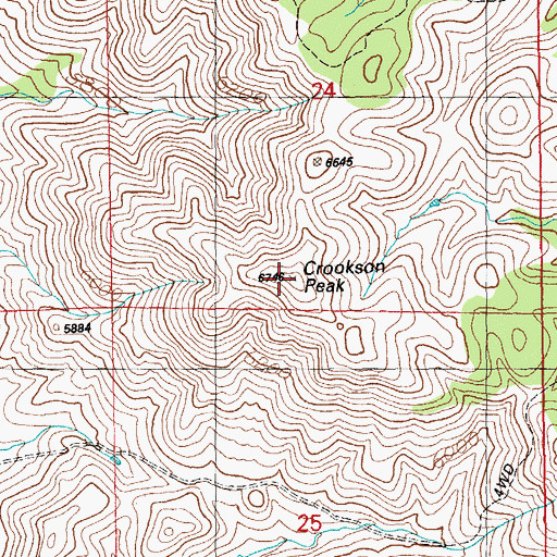 Topographic Map of Crookson Peak, NM