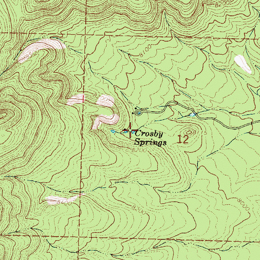 Topographic Map of Crosby Springs, NM