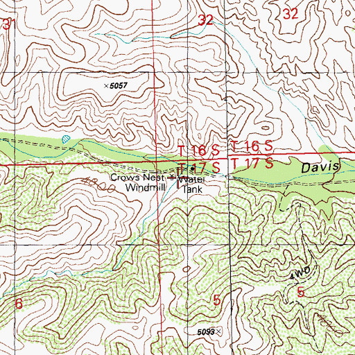 Topographic Map of Crows Nest Windmill, NM
