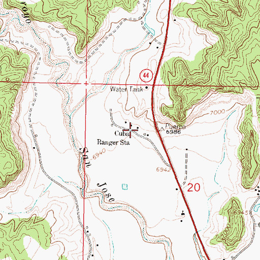 Topographic Map of Cuba Ranger Station, NM