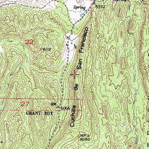 Topographic Map of Cuchilla de San Francisco, NM