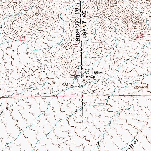 Topographic Map of Cuningham Windmill, NM