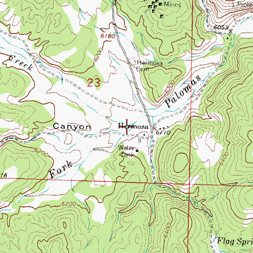 Topographic Map of Curtis Canyon, NM
