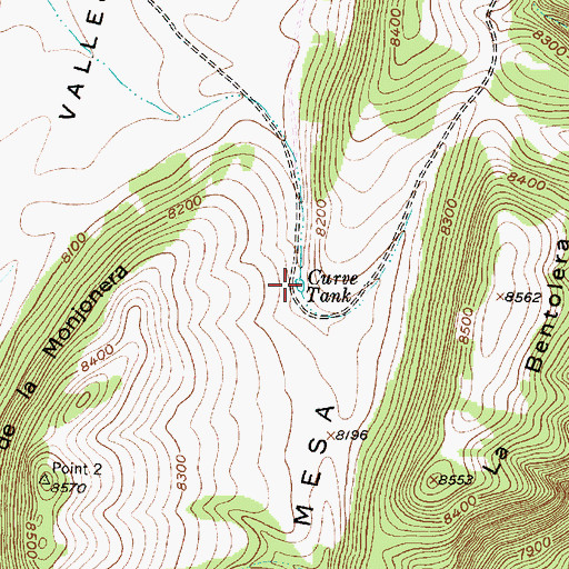 Topographic Map of Curve Tank, NM