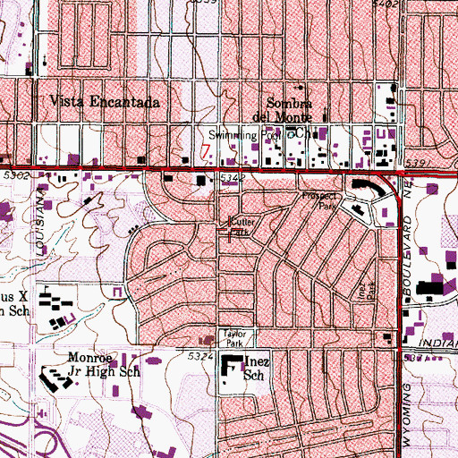 Topographic Map of Cutler Park, NM
