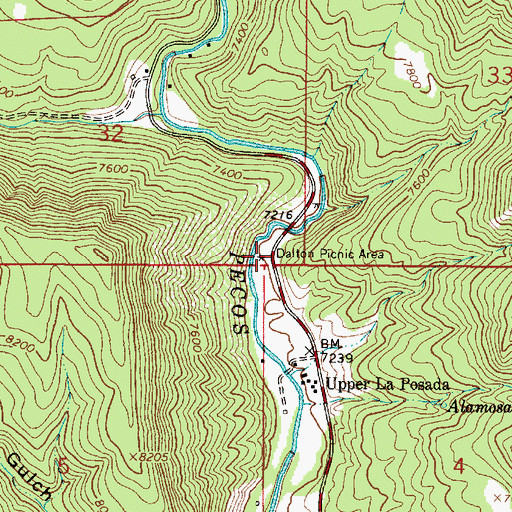 Topographic Map of Dalton Picnic Area, NM